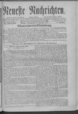 Neueste Nachrichten (Münchner neueste Nachrichten) Sonntag 15. Dezember 1878
