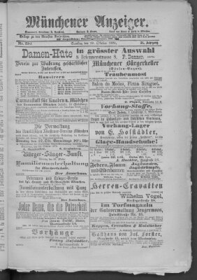 Münchener Anzeiger (Münchner neueste Nachrichten) Samstag 19. Oktober 1878