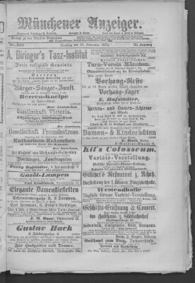 Münchener Anzeiger (Münchner neueste Nachrichten) Samstag 16. November 1878