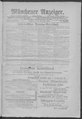 Münchener Anzeiger (Münchner neueste Nachrichten) Sonntag 29. Dezember 1878