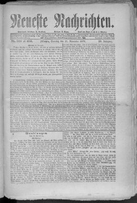 Neueste Nachrichten (Münchner neueste Nachrichten) Sonntag 25. November 1877