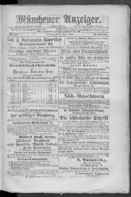 Münchener Anzeiger (Münchner neueste Nachrichten) Dienstag 9. April 1878