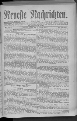 Neueste Nachrichten (Münchner neueste Nachrichten) Freitag 8. Oktober 1880
