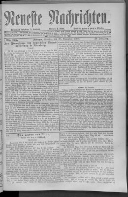 Neueste Nachrichten (Münchner neueste Nachrichten) Samstag 20. November 1880