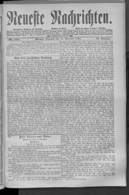 Neueste Nachrichten (Münchner neueste Nachrichten) Mittwoch 24. November 1880