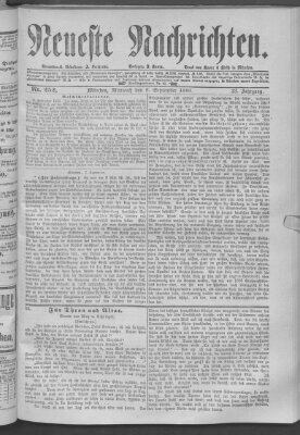 Neueste Nachrichten (Münchner neueste Nachrichten) Mittwoch 8. September 1880