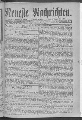 Neueste Nachrichten (Münchner neueste Nachrichten) Dienstag 28. September 1880