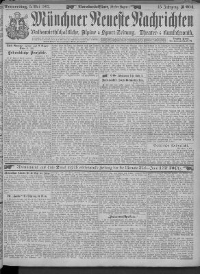 Münchner neueste Nachrichten Donnerstag 5. Mai 1892