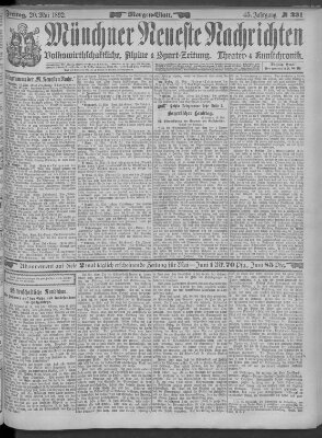 Münchner neueste Nachrichten Freitag 20. Mai 1892