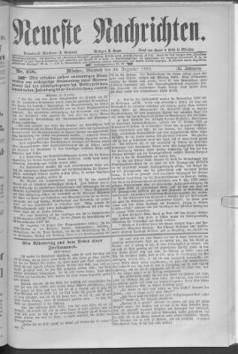 Neueste Nachrichten (Münchner neueste Nachrichten) Mittwoch 24. Dezember 1879