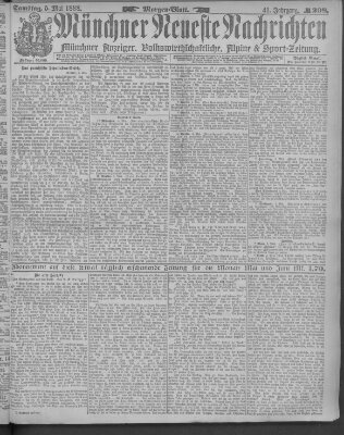 Münchner neueste Nachrichten Samstag 5. Mai 1888