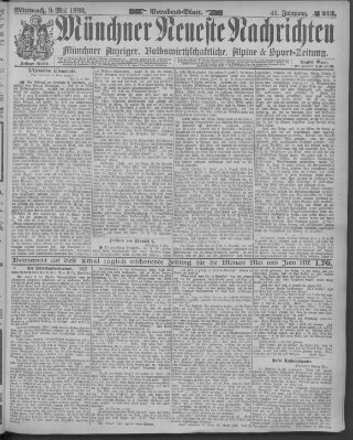Münchner neueste Nachrichten Mittwoch 9. Mai 1888