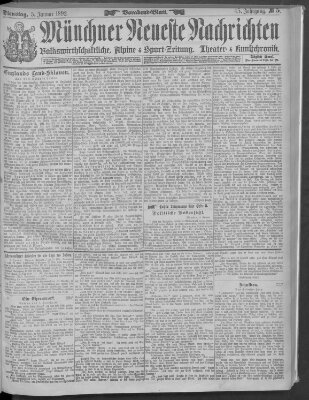 Münchner neueste Nachrichten Dienstag 5. Januar 1892