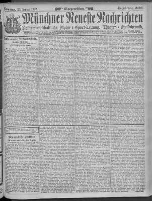 Münchner neueste Nachrichten Samstag 23. Januar 1892