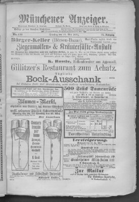 Münchener Anzeiger (Münchner neueste Nachrichten) Dienstag 13. Mai 1879