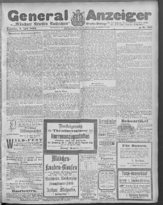 Münchner neueste Nachrichten Samstag 9. Juli 1892