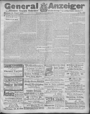 Münchner neueste Nachrichten Mittwoch 31. August 1892