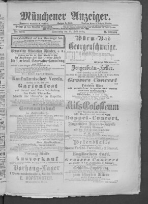 Münchener Anzeiger (Münchner neueste Nachrichten) Donnerstag 25. Juli 1878
