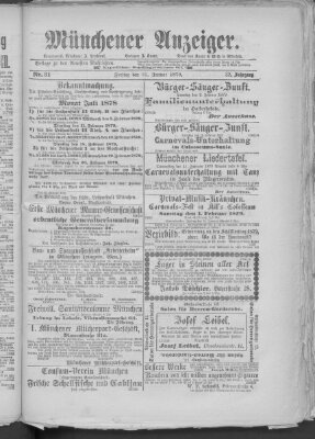 Münchener Anzeiger (Münchner neueste Nachrichten) Freitag 31. Januar 1879