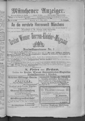 Münchener Anzeiger (Münchner neueste Nachrichten) Sonntag 9. März 1879