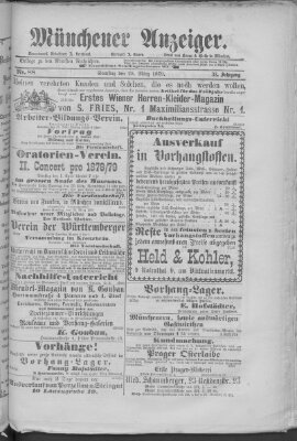 Münchener Anzeiger (Münchner neueste Nachrichten) Samstag 29. März 1879