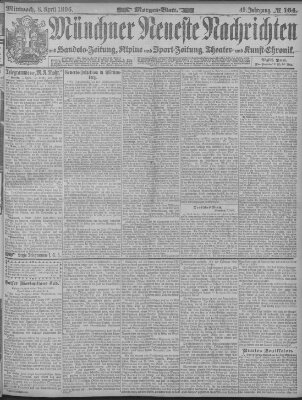 Münchner neueste Nachrichten Mittwoch 8. April 1896