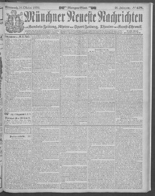Münchner neueste Nachrichten Mittwoch 18. Oktober 1893
