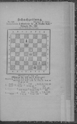 Schach-Zeitung (Münchner neueste Nachrichten) Donnerstag 30. Oktober 1890