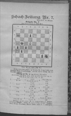 Schach-Zeitung (Münchner neueste Nachrichten) Donnerstag 16. Februar 1888