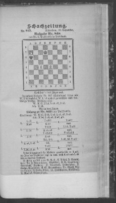 Schach-Zeitung (Münchner neueste Nachrichten) Sonntag 20. September 1903