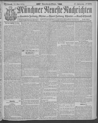 Münchner neueste Nachrichten Mittwoch 16. Mai 1894