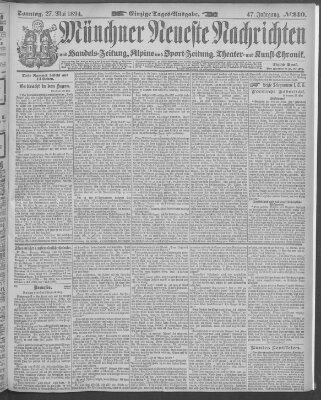Münchner neueste Nachrichten Sonntag 27. Mai 1894