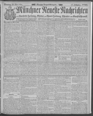 Münchner neueste Nachrichten Montag 28. Mai 1894