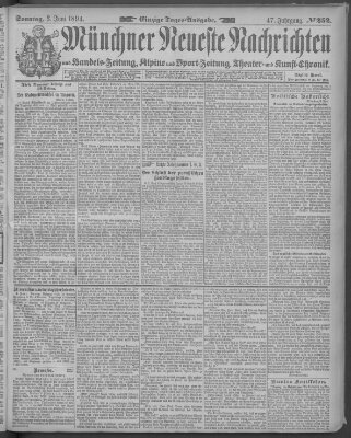 Münchner neueste Nachrichten Sonntag 3. Juni 1894