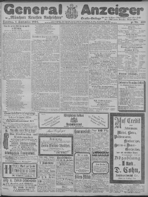 Münchner neueste Nachrichten Samstag 1. September 1894