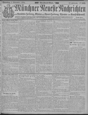 Münchner neueste Nachrichten Dienstag 4. September 1894