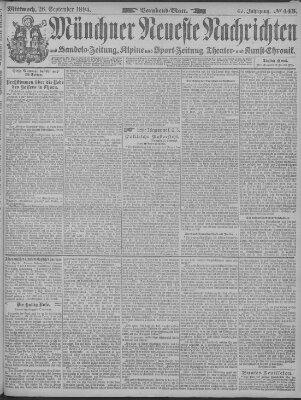 Münchner neueste Nachrichten Mittwoch 26. September 1894