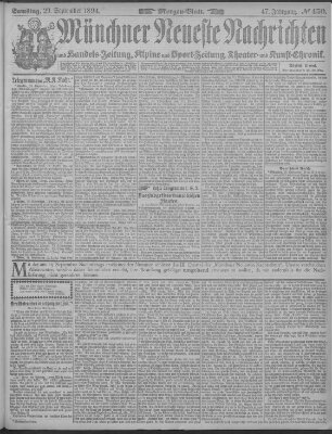Münchner neueste Nachrichten Samstag 29. September 1894