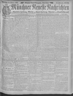 Münchner neueste Nachrichten Sonntag 23. Oktober 1892
