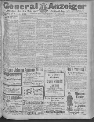 Münchner neueste Nachrichten Donnerstag 10. November 1892