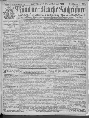 Münchner neueste Nachrichten Samstag 31. Dezember 1892