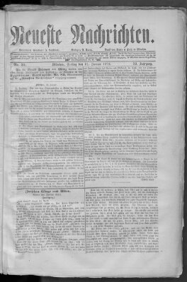 Neueste Nachrichten (Münchner neueste Nachrichten) Freitag 31. Januar 1879