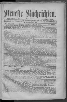Neueste Nachrichten (Münchner neueste Nachrichten) Sonntag 9. Februar 1879