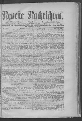 Neueste Nachrichten (Münchner neueste Nachrichten) Mittwoch 12. März 1879