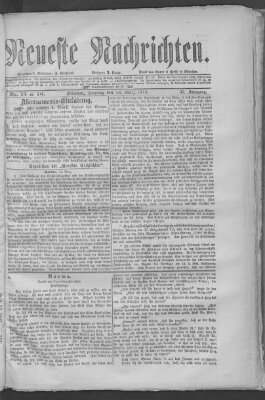 Neueste Nachrichten (Münchner neueste Nachrichten) Sonntag 16. März 1879