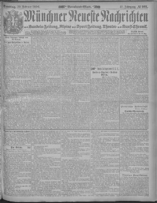 Münchner neueste Nachrichten Samstag 29. Februar 1896