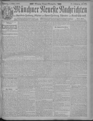 Münchner neueste Nachrichten Sonntag 8. März 1896