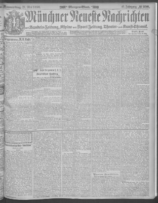 Münchner neueste Nachrichten Donnerstag 21. Mai 1896