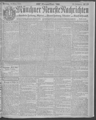 Münchner neueste Nachrichten Freitag 12. März 1897