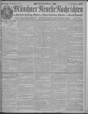 Münchner neueste Nachrichten Samstag 27. Februar 1897